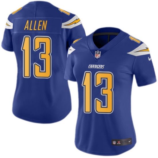 Women's Nike Los Angeles Chargers #13 Keenan Allen Limited Electric Blue Rush Vapor Untouchable NFL Jersey - Ujersey