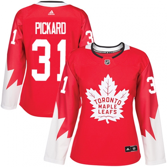 Women's Adidas Toronto Maple Leafs #31 Calvin Pickard Authentic Red Alternate NHL Jersey - Ujersey