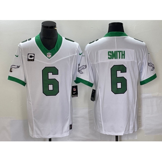 Men's Nike Philadelphia Eagles #6 DeVonta Smith White 2023 F.U.S.E. Vapor Untouchable C Stitched Football Jersey - Ujersey