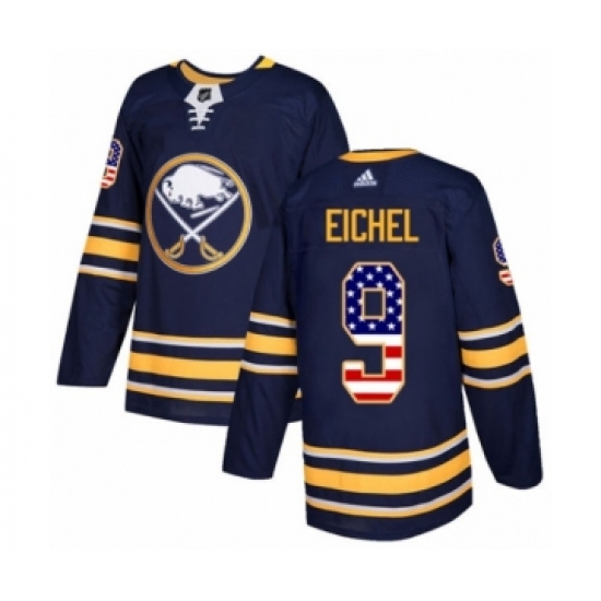 Men's Adidas Buffalo Sabres #9 Jack Eichel Authentic Navy Blue USA Flag Fashion NHL Jersey - Ujersey