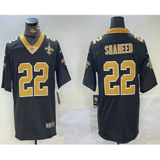 Men's New Orleans Saints #22 Rashid Shaheed Black With Team 2024 Vapor Limited Stitched Jersey - Ujersey