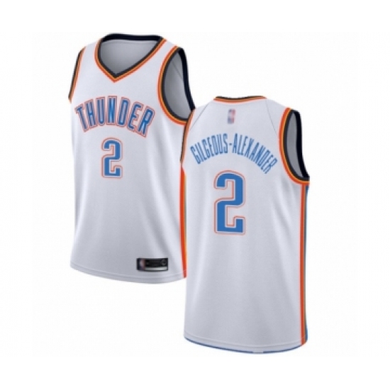 Men's Oklahoma City Thunder #2 Shai Gilgeous-Alexander Authentic White Basketball Jersey - Association Edition - Ujersey
