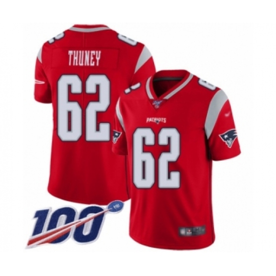 Youth New England Patriots #62 Joe Thuney Limited Red Inverted Legend 100th Season Football Jersey - Ujersey