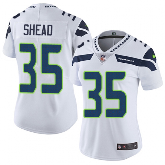 Women's Nike Seattle Seahawks #35 DeShawn Shead Elite White NFL Jersey - Ujersey