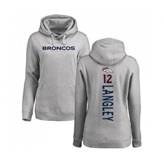 Football Women's Denver Broncos #12 Brendan Langley Ash Backer Pullover Hoodie - Ujersey