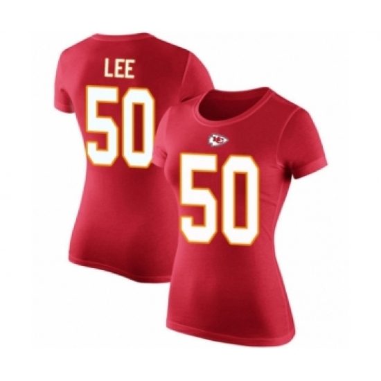 Football Women's Kansas City Chiefs #50 Darron Lee Red Rush Pride Name & Number T-Shirt - Ujersey