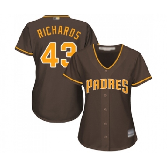 Women's San Diego Padres #43 Garrett Richards Replica Brown Alternate Cool Base Baseball Jersey - Ujersey