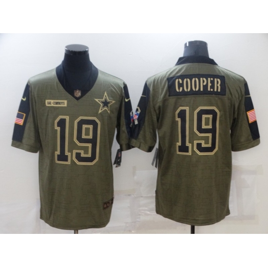 Men's Dallas Cowboys #19 Amari Cooper Nike Olive 2021 Salute To Service Limited Player Jersey - Ujersey
