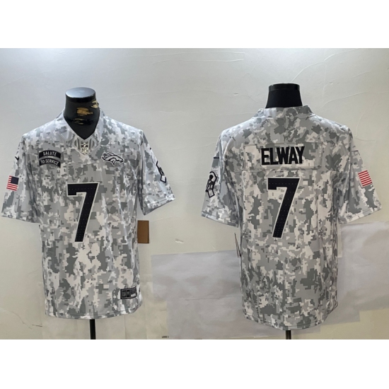 Men's Denver Broncos #7 John Elway Arctic Camo 2024 FUSE Salute to Service Limited Stitched Jersey - Ujersey
