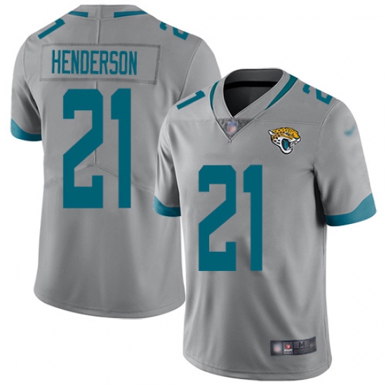 Men's Jacksonville Jaguars #21 C.J. Henderson Silver Stitched Limited Inverted Legend Jersey - Ujersey