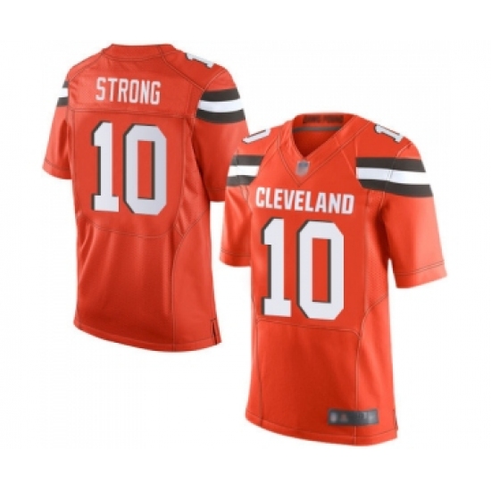 Men's Cleveland Browns #10 Jaelen Strong Elite Orange Alternate Football Jersey - Ujersey