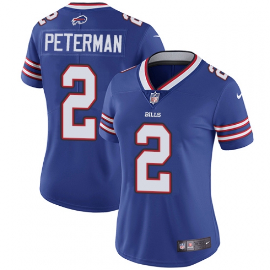Women's Nike Buffalo Bills #2 Nathan Peterman Elite Royal Blue Team Color NFL Jersey - Ujersey