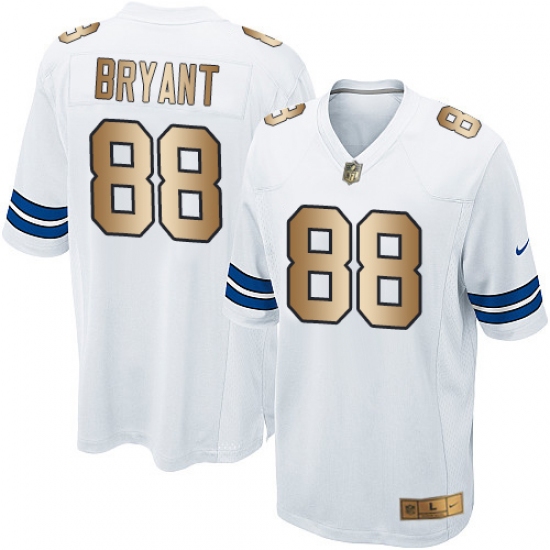 Youth Nike Dallas Cowboys #88 Dez Bryant Elite White/Gold NFL Jersey - Ujersey