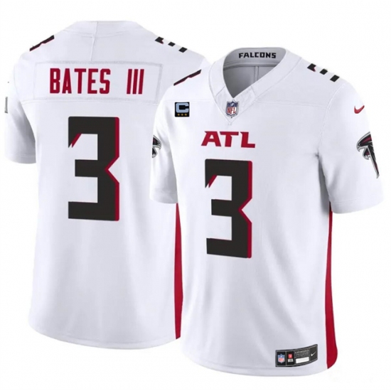 Men's Atlanta Falcons #3 Jessie Bates III White 2024 F.U.S.E With 3-Star C Vapor Untouchable Limited Stitched Football Jersey - Ujersey