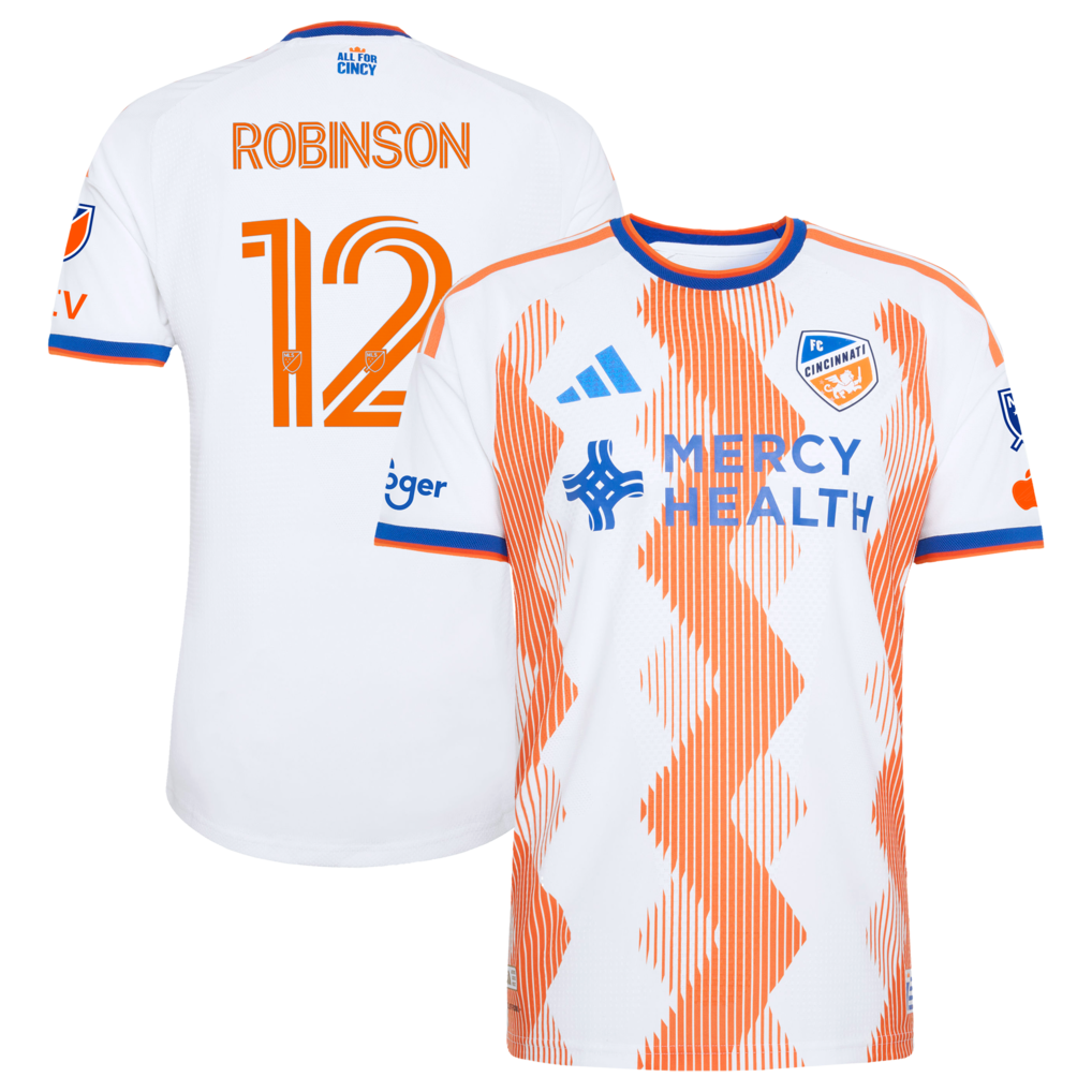 Men's FC Cincinnati Miles Robinson adidas White 2026 The Seven Hills Kit On-Field Authentic Patch Jersey - Ujersey