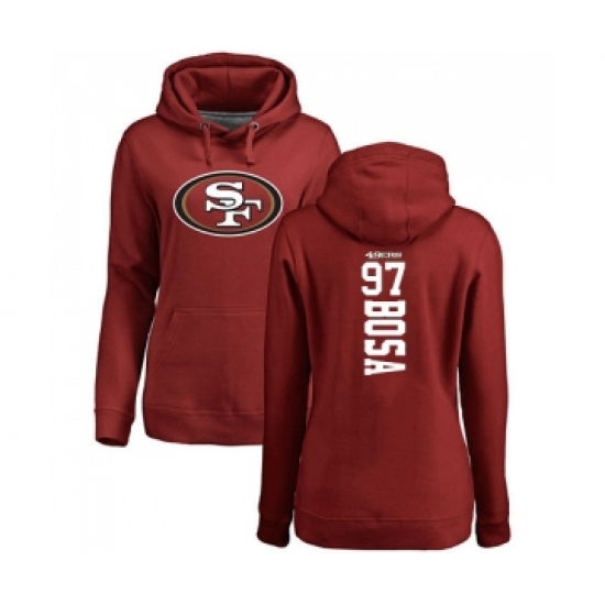 Football Women's San Francisco 49ers #97 Nick Bosa Red Backer Pullover Hoodie - Ujersey