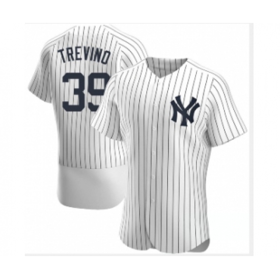Men's New York Yankees #39 Jose Trevino White Stitched MLB Flex Base Nike Jersey - Ujersey