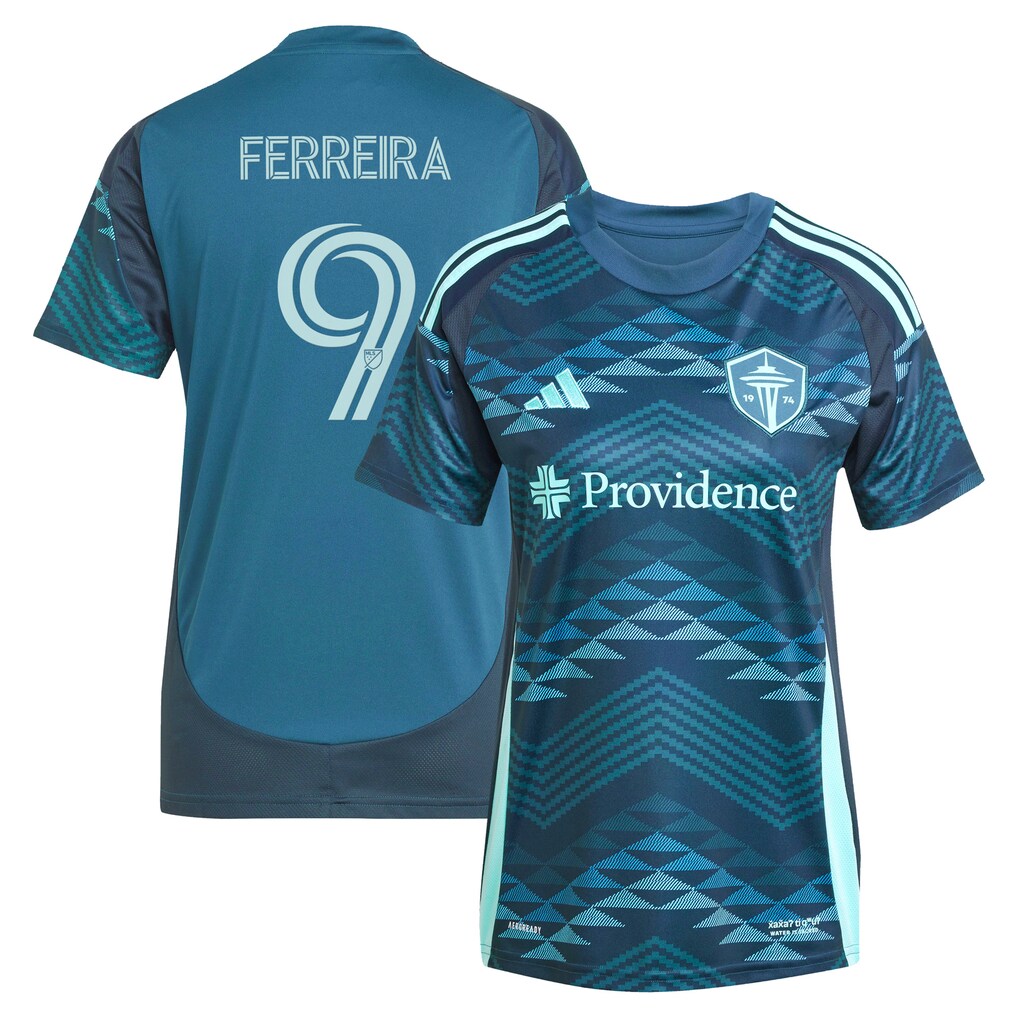 Women's Seattle Sounders FC Jesus Ferreira adidas Blue 2025 The Salish Sea Kit Replica Player Jersey - Ujersey