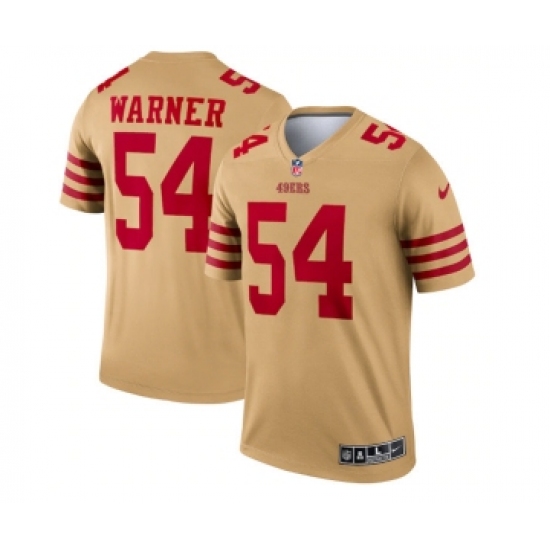 Men's San Francisco 49ers #54 Fred Warner 2022 New Gold Inverted Legend Stitched Football Jersey - Ujersey