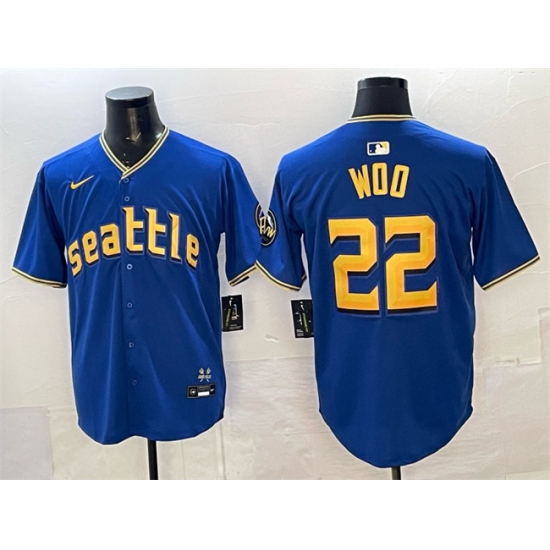 Men's Seattle Mariners #22 Bryan Woo Royal 2025 Limited Stitched jersey - Ujersey