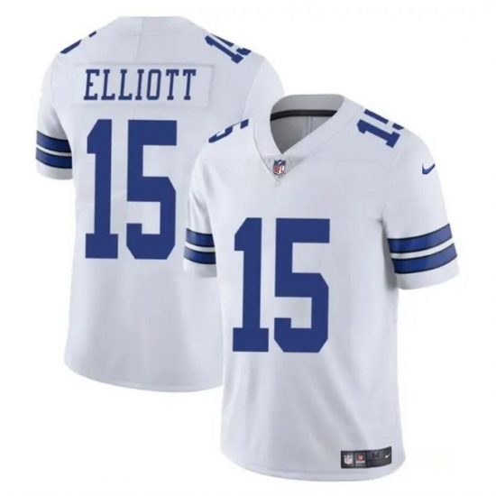 Men's Dallas Cowboys #15 Ezekiel Elliott White Vapor Untouchable Limited Football Stitched Jersey - Ujersey