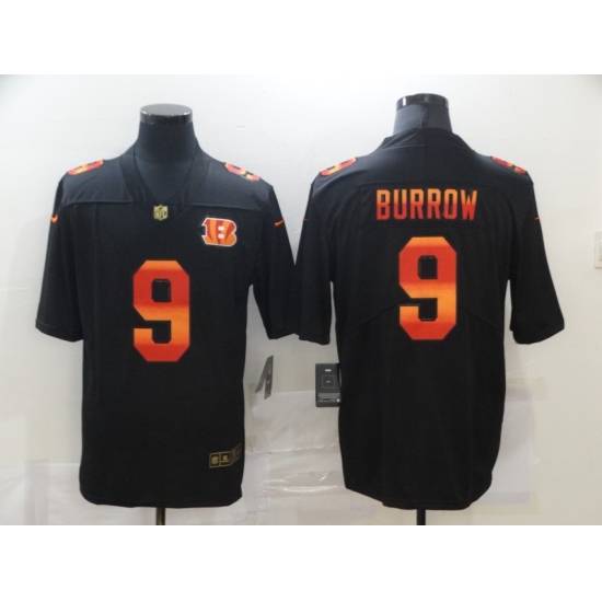 Men's Cincinnati Bengals #9 Joe Burrow Black colorful Nike Limited Jersey - Ujersey