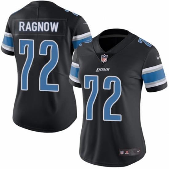 Women's Nike Detroit Lions #72 Frank Ragnow Limited Black Rush Vapor Untouchable NFL Jersey - Ujersey