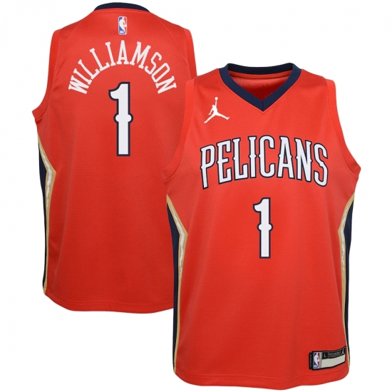 Youth New Orleans Pelicans #1 Zion Williamson Jordan Brand Red 2020-21 Swingman Player Jersey - Ujersey
