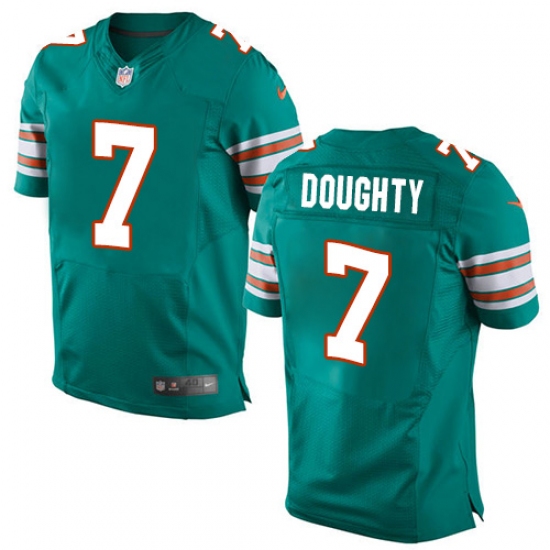 Men's Nike Miami Dolphins #7 Brandon Doughty Elite Aqua Green Alternate NFL Jersey - Ujersey