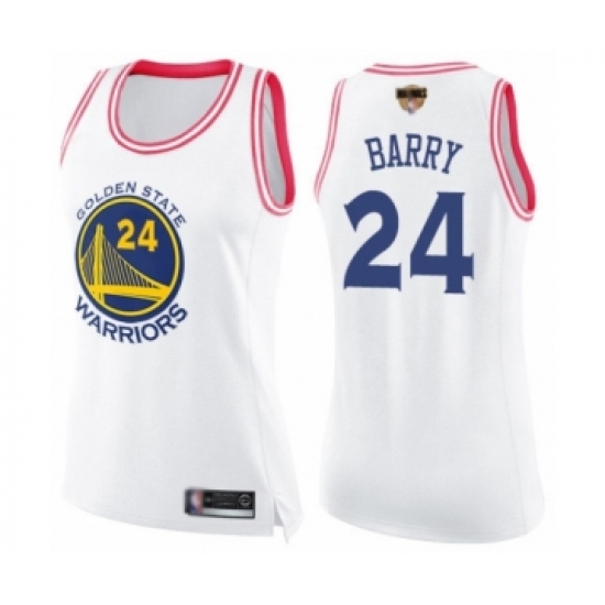 Women's Golden State Warriors #24 Rick Barry Swingman White  Pink Fashion 2019 Basketball Finals Bound Basketball Jersey - Ujersey