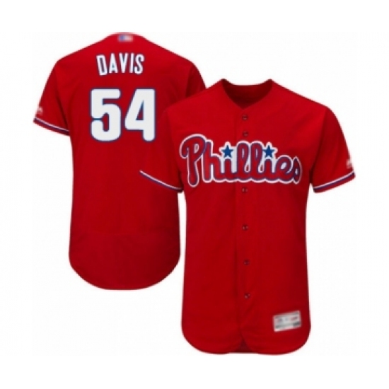 Men's Philadelphia Phillies #54 Austin Davis Red Alternate Flex Base Authentic Collection Baseball Player Jersey - Ujersey