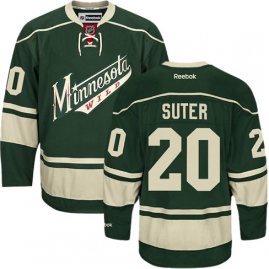 Women's Reebok Minnesota Wild #20 Ryan Suter Authentic Green Third NHL Jersey - Ujersey