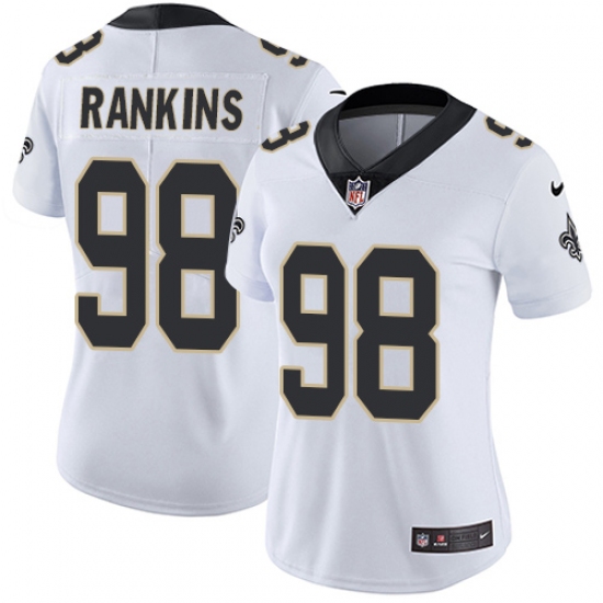 Women's Nike New Orleans Saints #98 Sheldon Rankins Elite White NFL Jersey - Ujersey