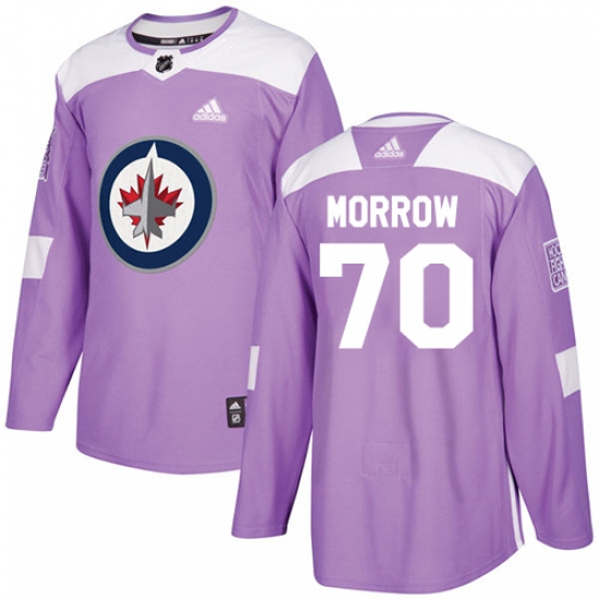 Men's Adidas Winnipeg Jets #70 Joe Morrow Authentic Purple Fights Cancer Practice NHL Jersey - Ujersey