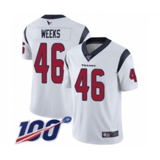 Men's Houston Texans #46 Jon Weeks White Vapor Untouchable Limited Player 100th Season Football Jersey - Ujersey