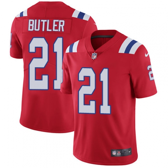 Men's Nike New England Patriots #21 Malcolm Butler Red Alternate Vapor Untouchable Limited Player NFL Jersey - Ujersey