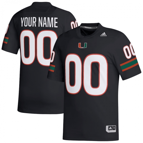 Men's Miami Hurricanes Customized Black Stitched Football Jersey - Ujersey