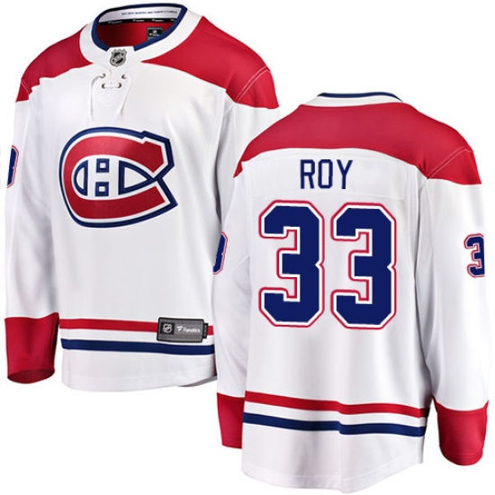 Men's Montreal Canadiens #33 Patrick Roy Authentic White Away Fanatics Branded Breakaway NHL Jersey - Ujersey