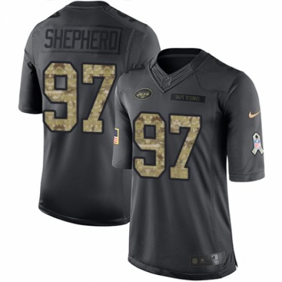 Youth Nike New York Jets #97 Nathan Shepherd Limited Black 2016 Salute to Service NFL Jersey - Ujersey