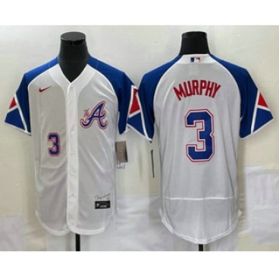 Men's Atlanta Braves #3 Dale Murphy Number White 2023 City Connect Flex Base Stitched Jersey - Ujersey