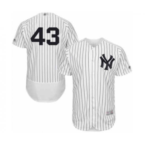 Men's New York Yankees #43 Jonathan Loaisiga White Home Flex Base Authentic Collection Baseball Player Jersey - Ujersey