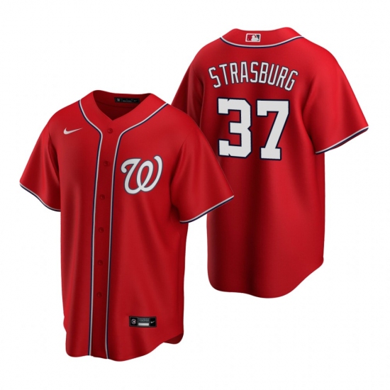Men's Nike Washington Nationals #37 Stephen Strasburg Red Alternate Stitched Baseball Jersey - Ujersey