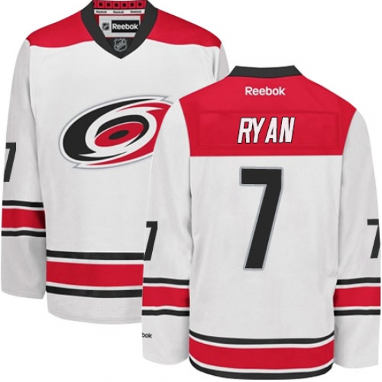 Women's Reebok Carolina Hurricanes #7 Derek Ryan Authentic White Away NHL Jersey - Ujersey