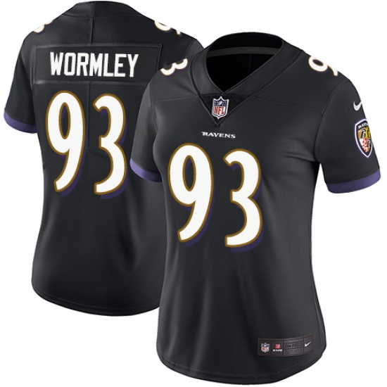 Women's Nike Baltimore Ravens #93 Chris Wormley Black Alternate Vapor Untouchable Limited Player NFL Jersey - Ujersey