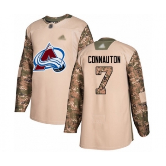 Men's Colorado Avalanche #7 Kevin Connauton Authentic Camo Veterans Day Practice Hockey Jersey - Ujersey