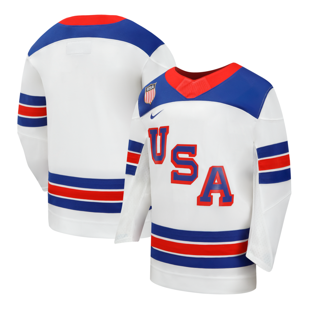 Youth USA Hockey Nike White 2026 Away Replica Jersey - ujerseystore