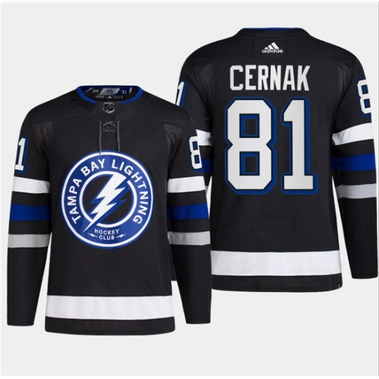 Men's Tampa Bay Lightning #81 Erik Cernak Black 2024 Stadium Series Stitched Jersey - Ujersey