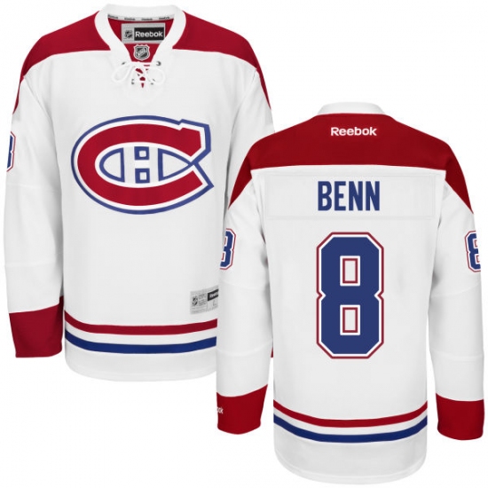 Men's Reebok Montreal Canadiens #8 Jordie Benn Authentic White Away NHL Jersey