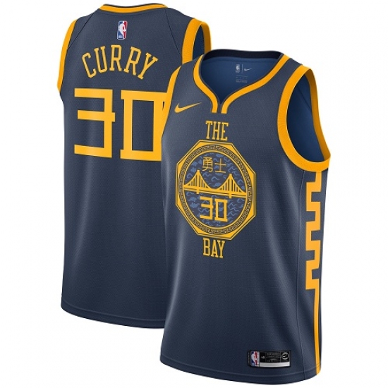 Women's Nike Golden State Warriors #30 Stephen Curry Swingman Navy Blue NBA Jersey - City Edition - Ujersey