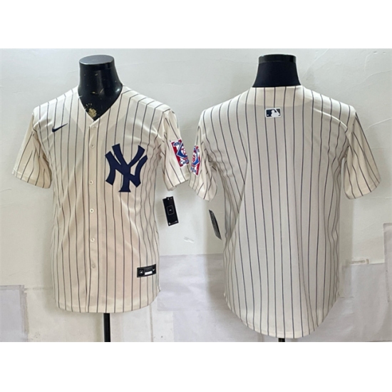 Men's New York Yankees Blank Cream 2026 Field of Dreams Stadium Stitched Baseball Jersey